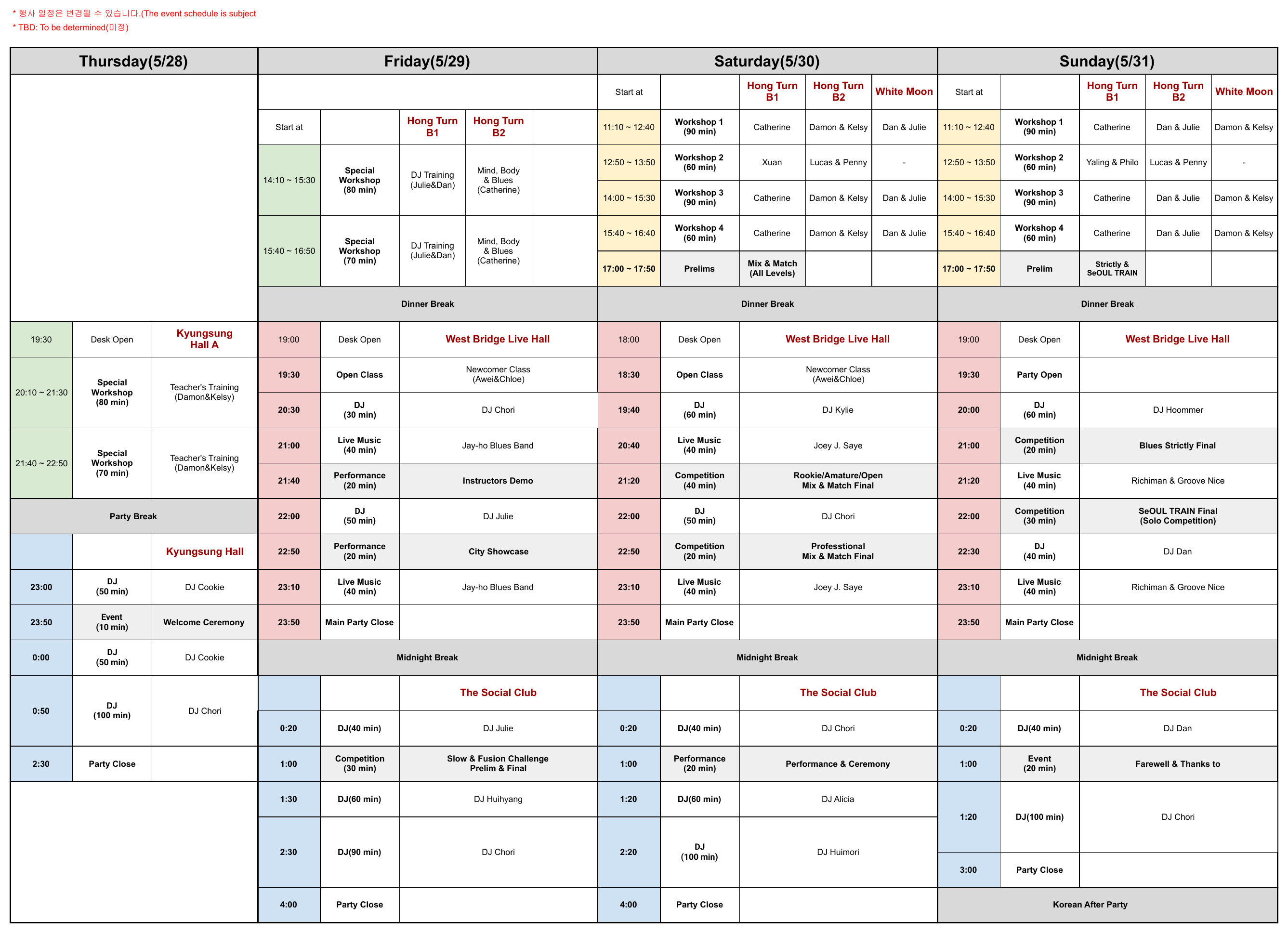 Schedule